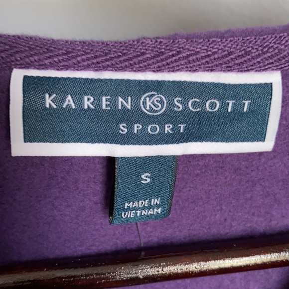NWT! Karen Scott Ladies Purple Fleece Zip Up - Picture 3 of 5